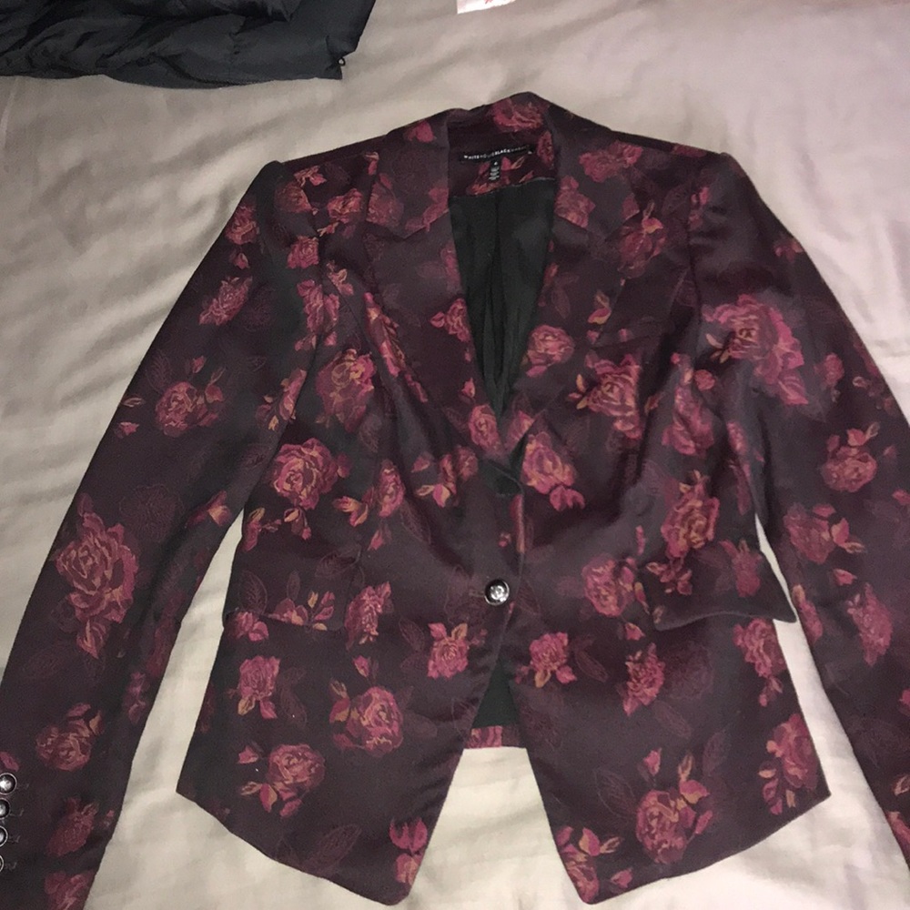 White House Black Market Jaquard Jacket, Sz 6